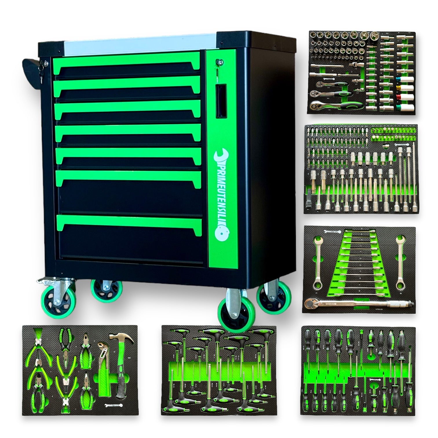 Carrello attrezzi 8 cassetti 6 pieni