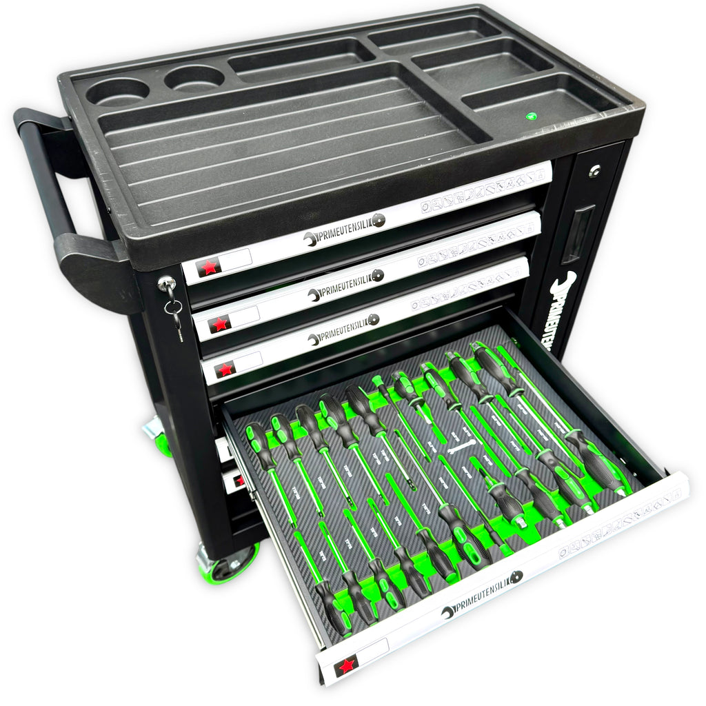 Carrello attrezzi 5 cassetti pieni PrimeUtensili