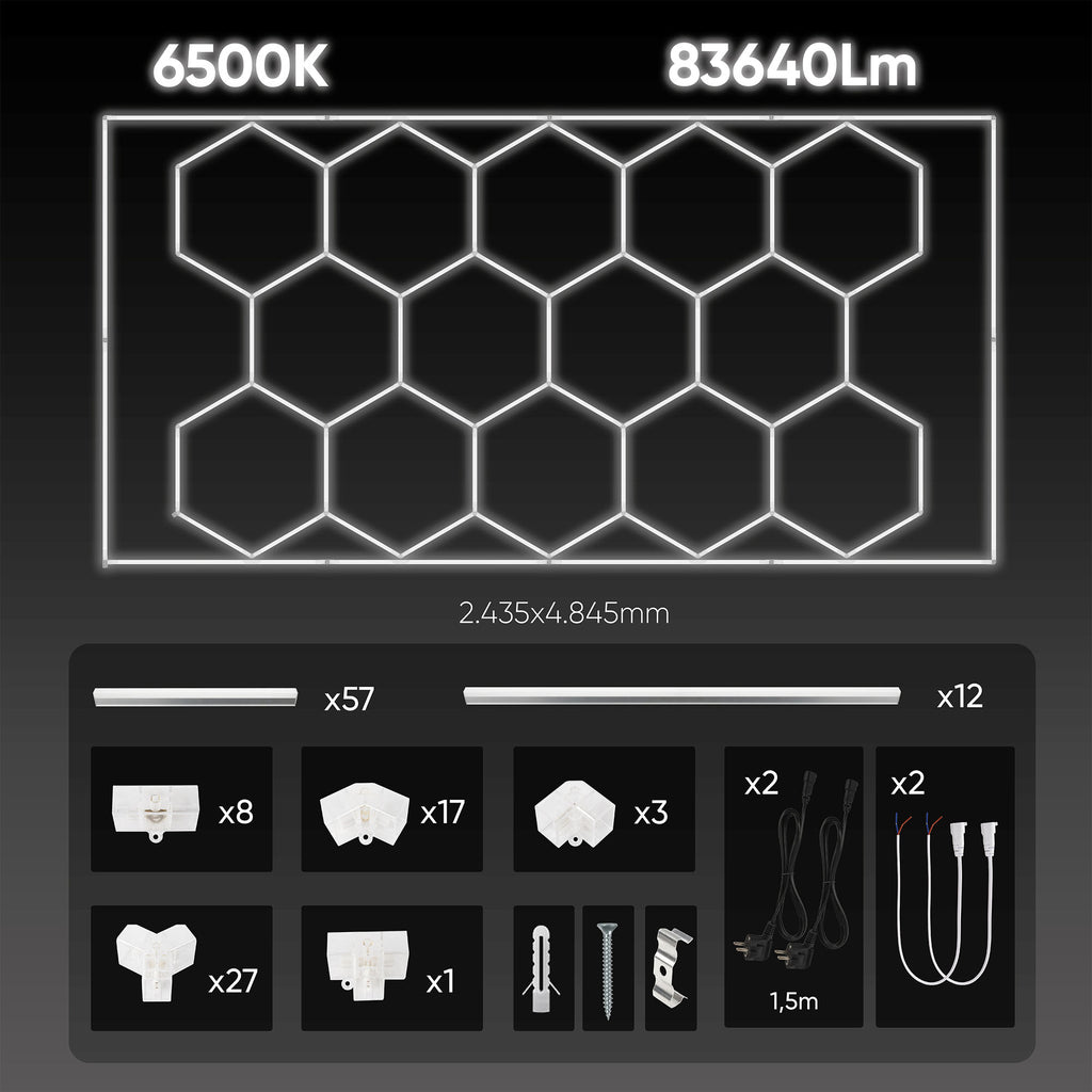 ENSEMBLE DE PLAFONDS HEXAGONAUX À DEL RÉF. 54805