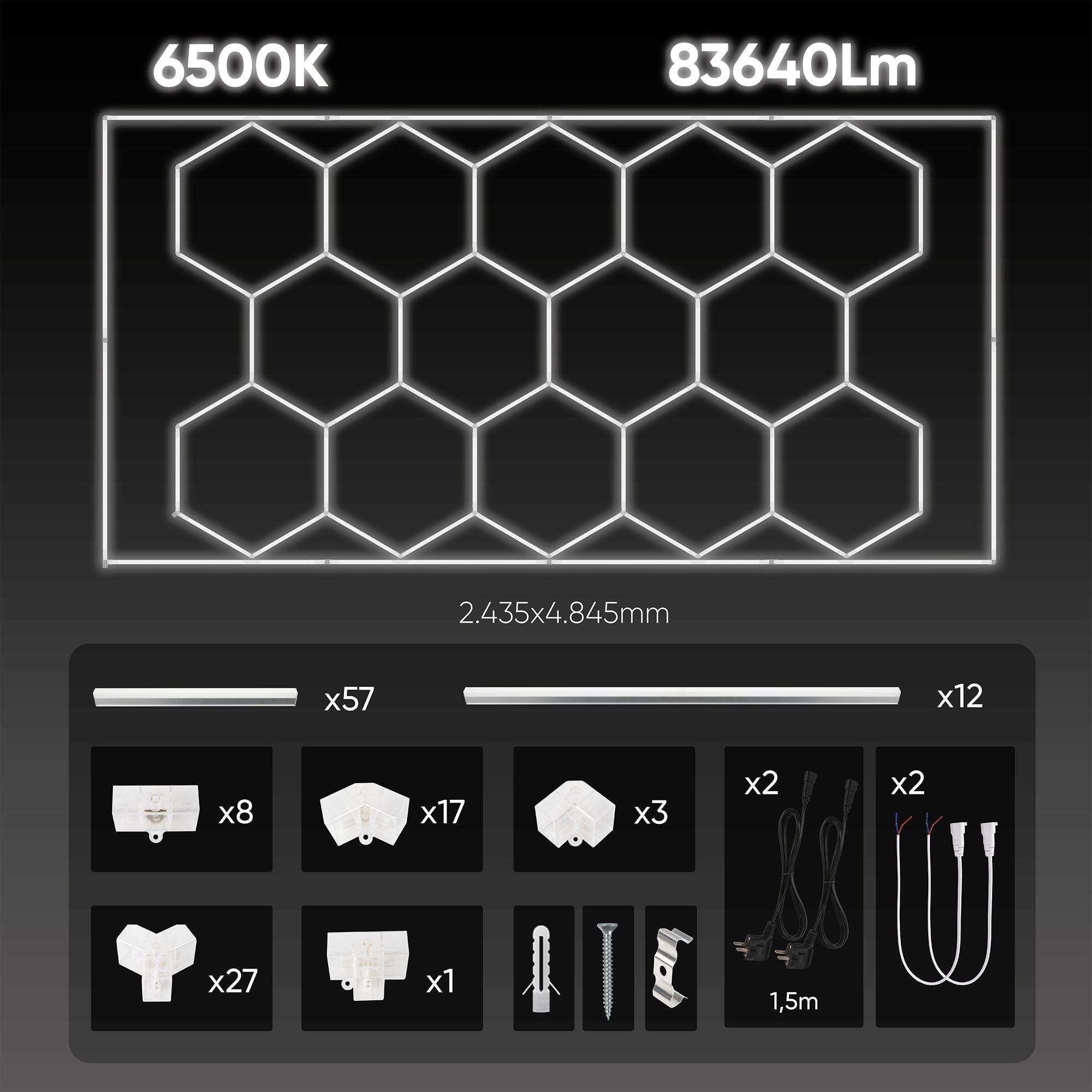 ENSEMBLE DE PLAFONDS HEXAGONAUX À DEL RÉF. 54805