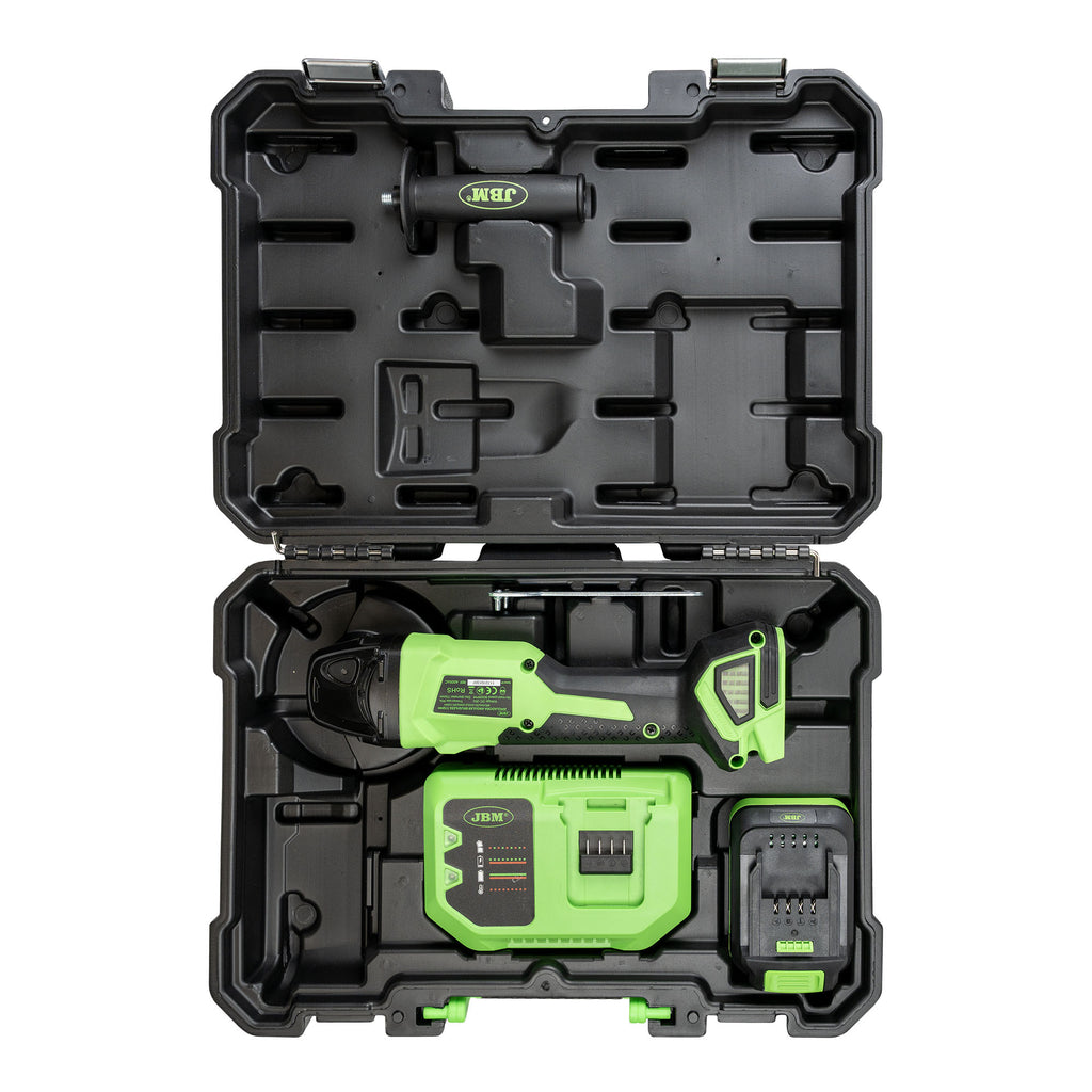 115-mm-Akku-Winkelschleifer mit Bürstenantrieb und Koffer, Art.-Nr. 60054C