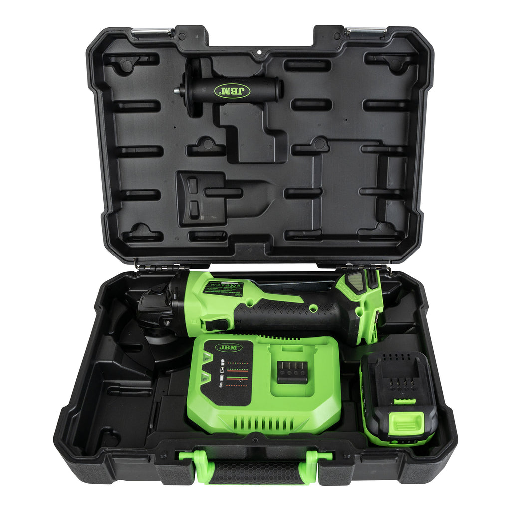 115-mm-Akku-Winkelschleifer mit Bürstenantrieb und Koffer, Art.-Nr. 60054C